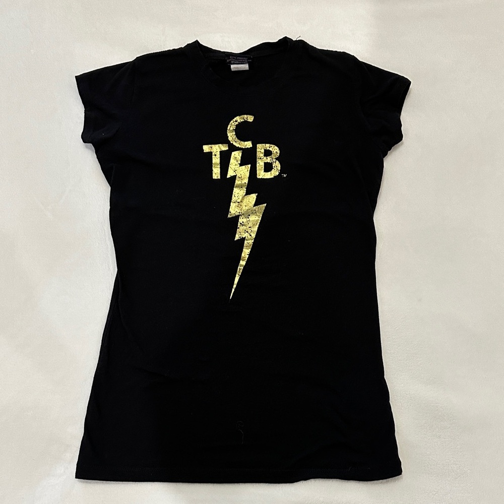 Elvis Presley by Steady Juniors Black T-Shirt with Gold TCB Lightning Design